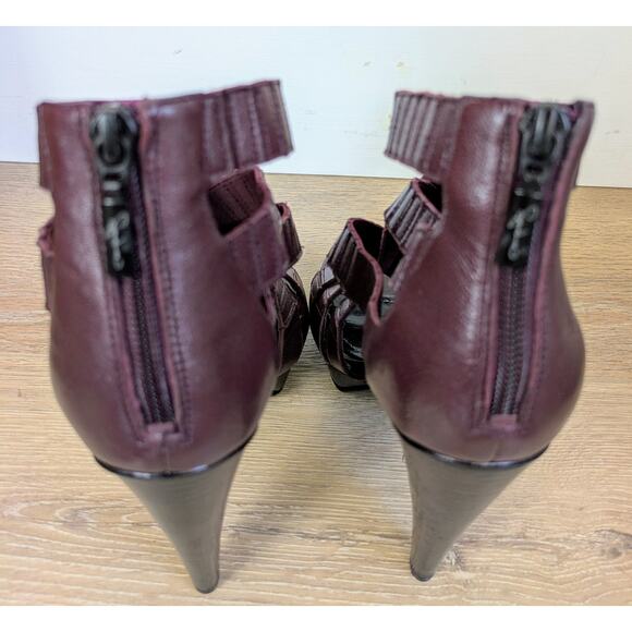 Report Signature Ditmar Leather Strappy Platform Sandal Heels 9 Purple Baddie - Picture 12 of 15